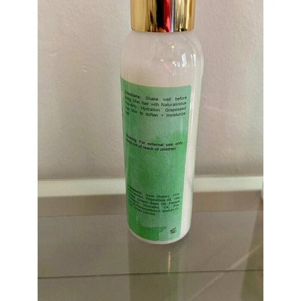 (2) Naturalicious Heavenly Hydration Grapeseed Hair Mist Conditioning 4oz NEW